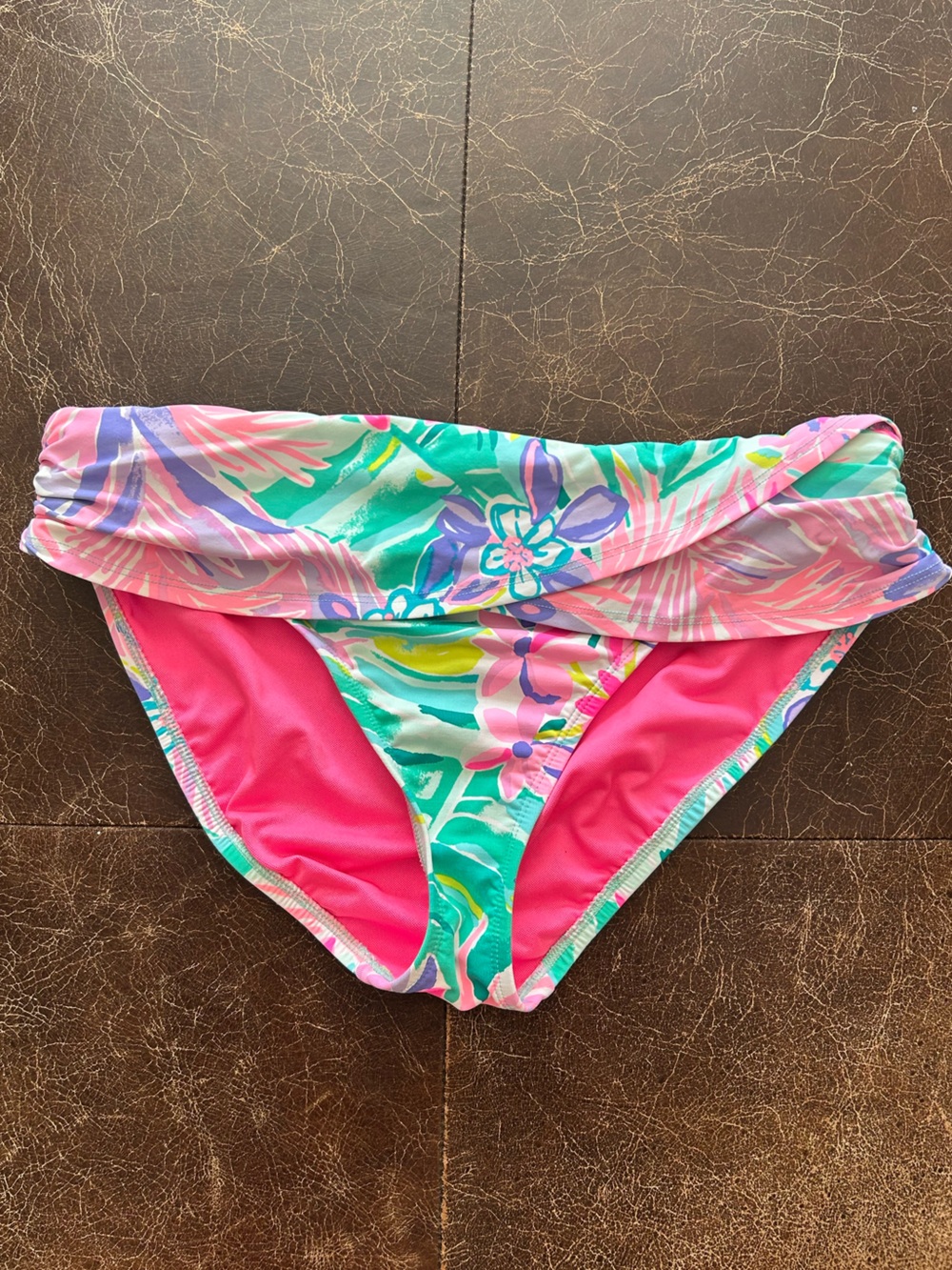 Lilly Pulitzer Lagoon Sarong Hipster Bikini Bottom It was All A Dream Size 10